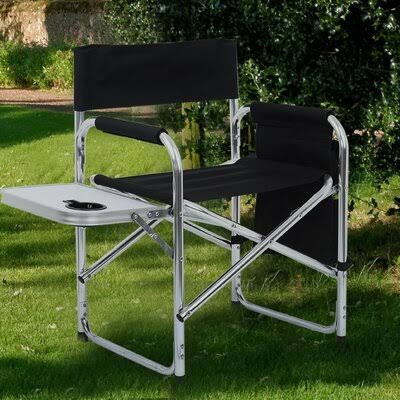 Heavy Duty Collapsible Camping Director Chair with Side Table V212738