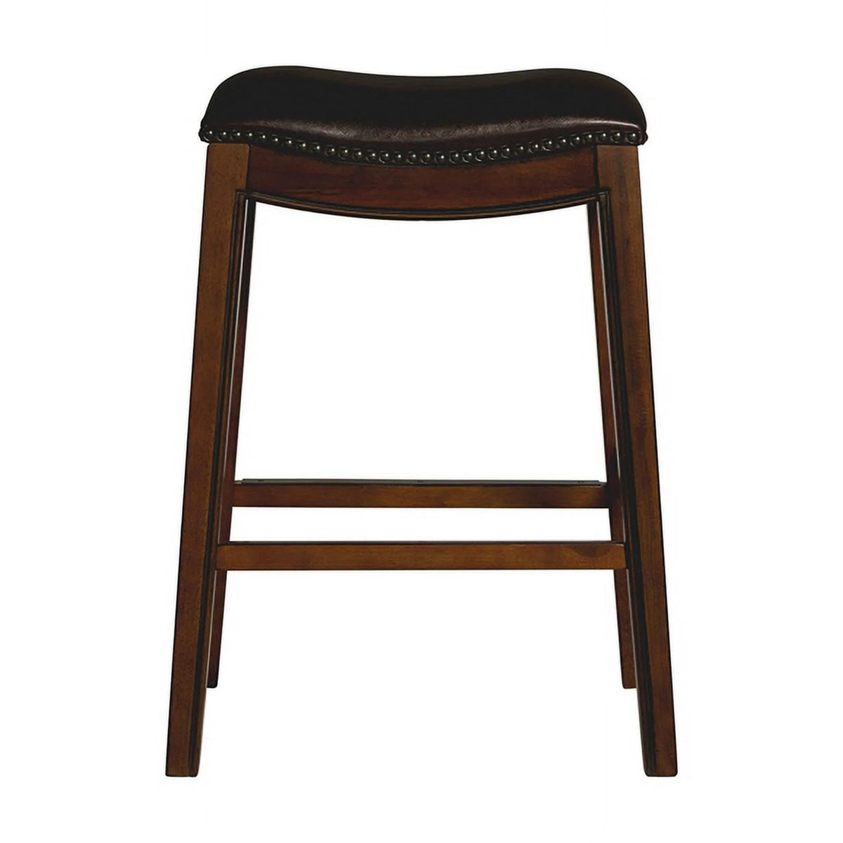 Brown Backless Bar Stool Q437