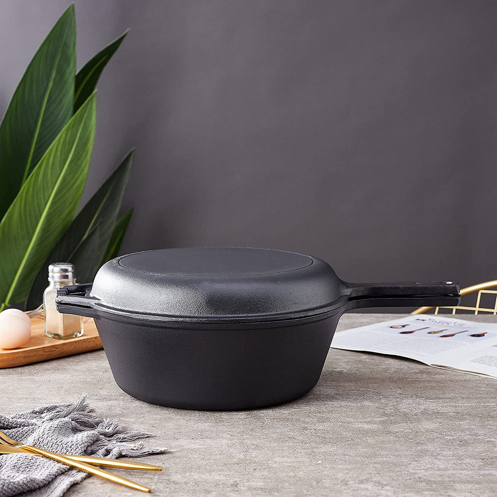 Pre-Seasoned 2-In-1 Cast Iron Skillet M75486