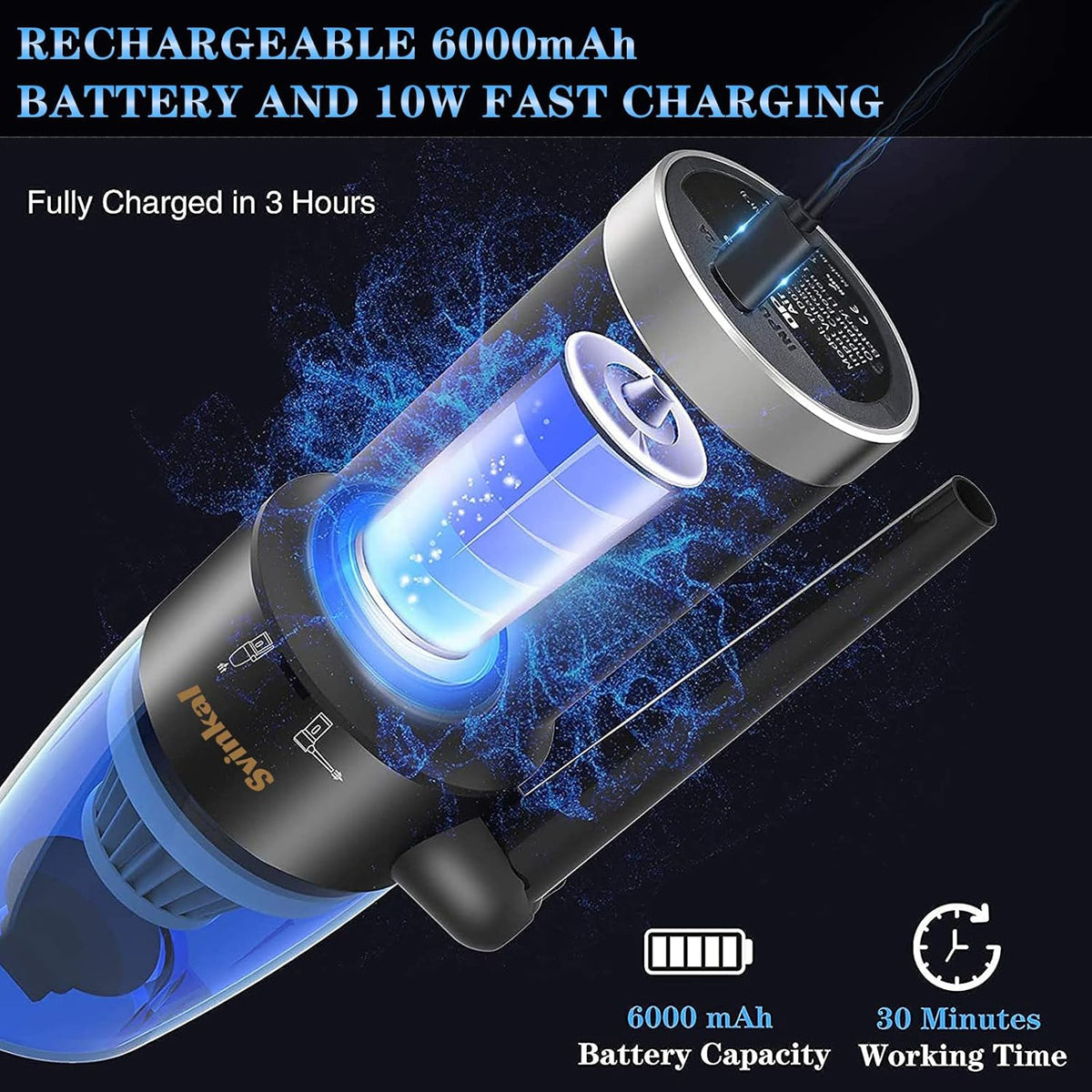 Cordless Air Duster & Vacuum 2-in-1, 6000mAh, Pack of 2 U44904
