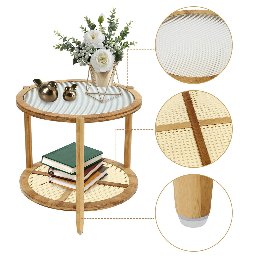 Round 2-Tier Sofa Side End Table A785
