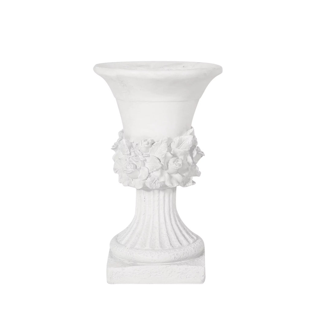 Lightweight Concrete Urn Planter Antique White I7848