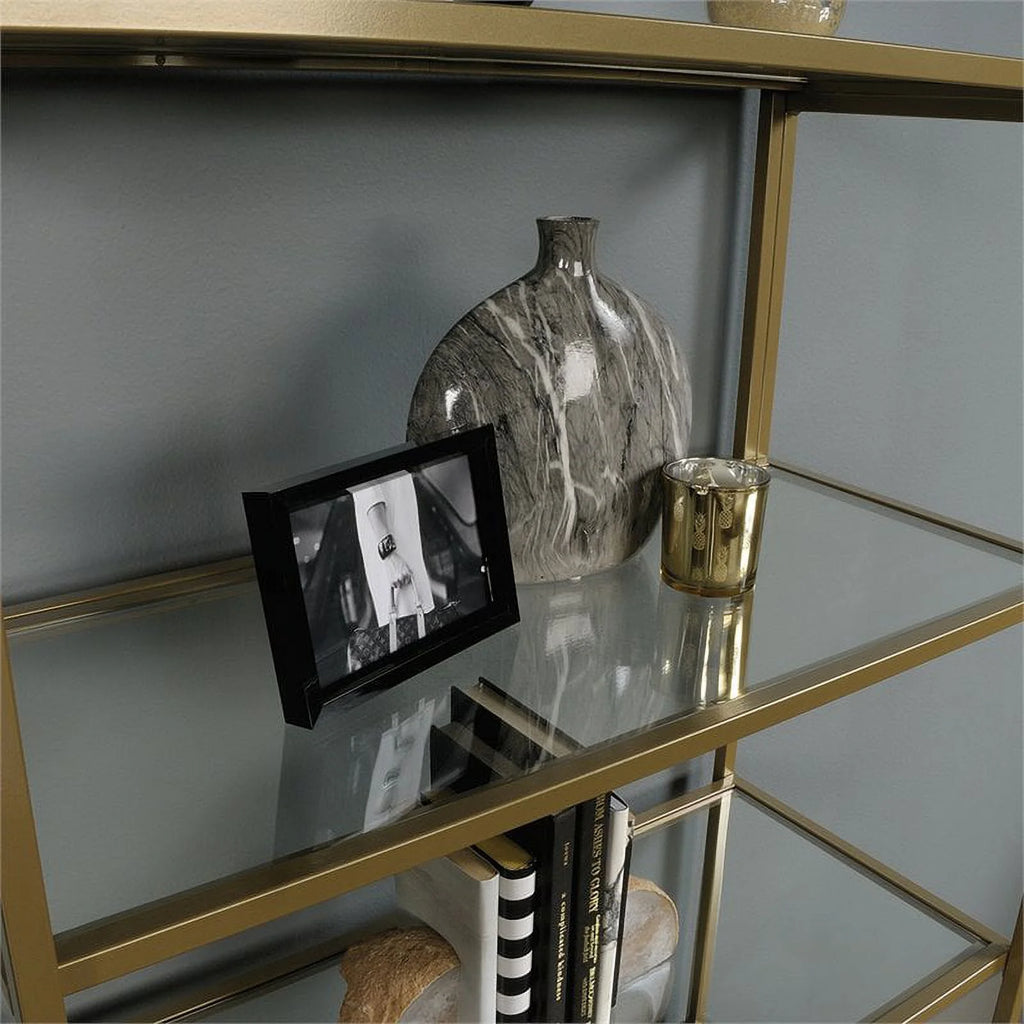 Metal Desk and 5-Shelf Bookcase Set S123202