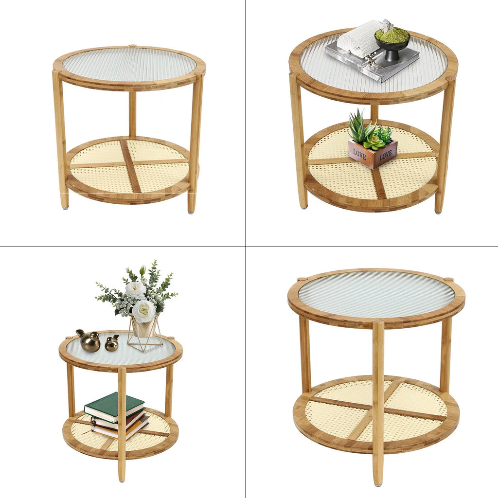 Round 2-Tier Sofa Side End Table A785