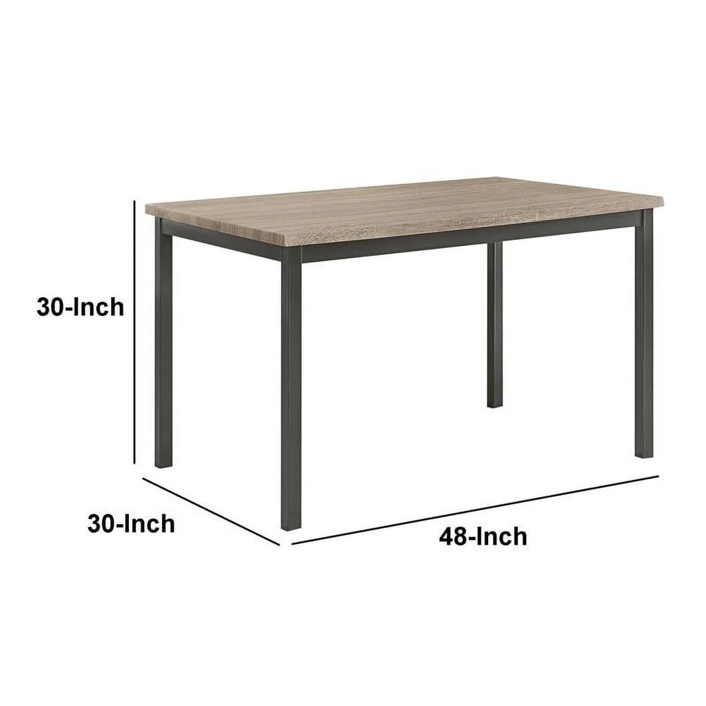 30" Metal Dining Table with Wooden Top R209629