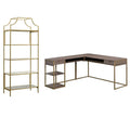 Metal Desk and 5-Shelf Bookcase Set S123202