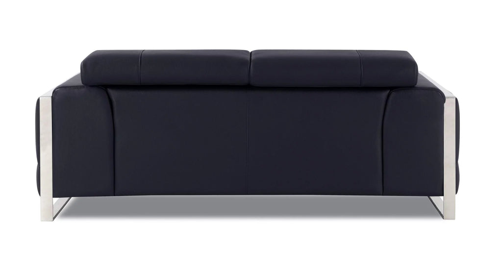 Black Genuine Italian Leather Loveseat Z379979