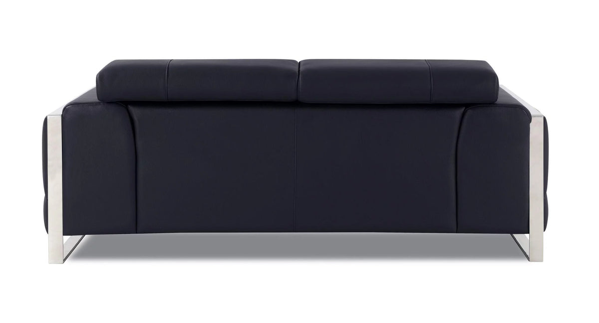 Black Genuine Italian Leather Loveseat Z379979
