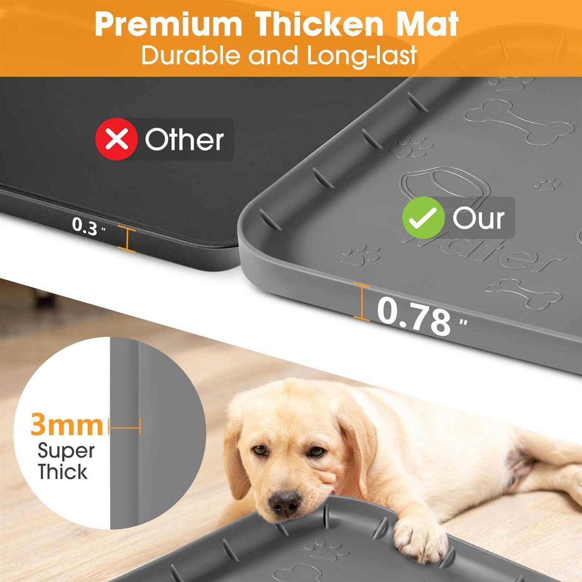 Silicone Dog Food Mat with Pocket Q4190