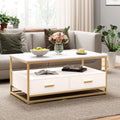 Dark Brown Coffee Table with Storage Drawers S813