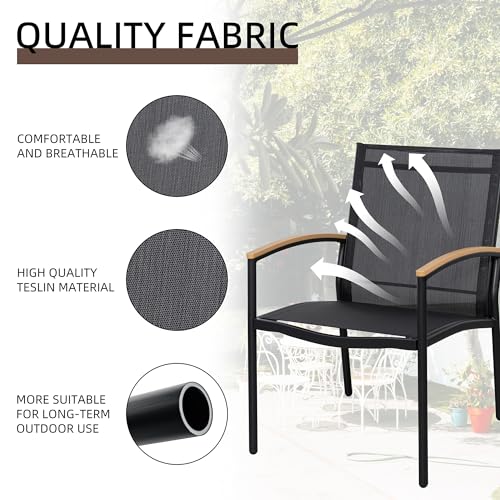 3 Pieces Textilene Fabric Patio Bistro Set with Table E310