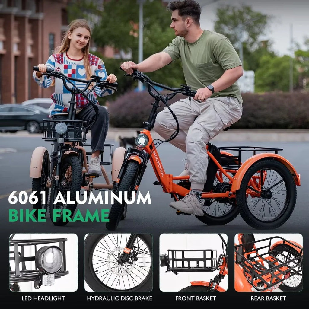 350W 36V 7 Speeds Electric Tricycle with Basket V179375