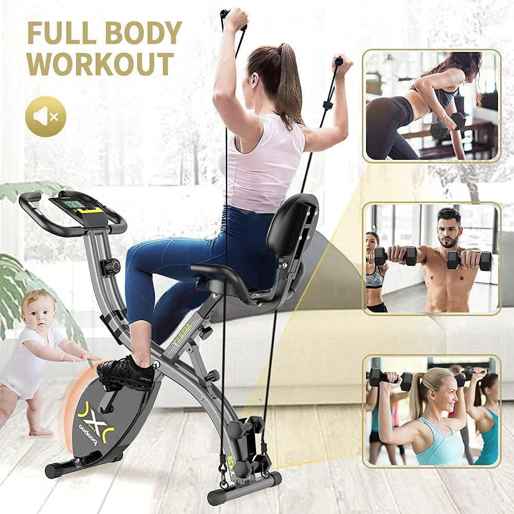 4-in-1 Folding Magnetic Exercise Bike Q311749