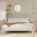 Queen Size Solid Wood Platform Bed Frame with Headboard O524965