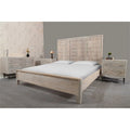 King Sized Solid Wood Bed Brushed Ivory D2949