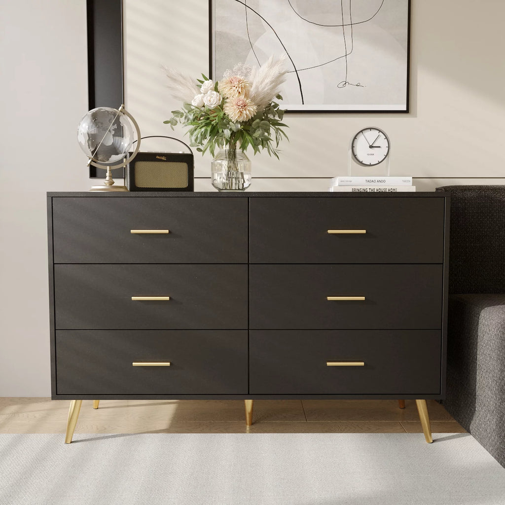 White 6 Drawer Wood Dresser H228220