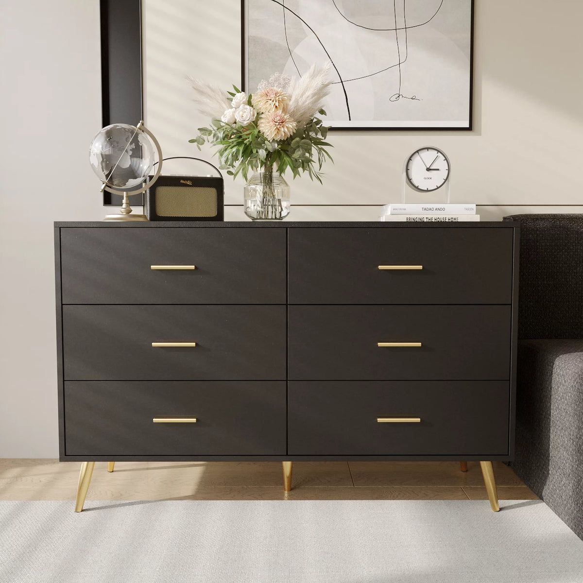 White 6 Drawer Wood Dresser H228220
