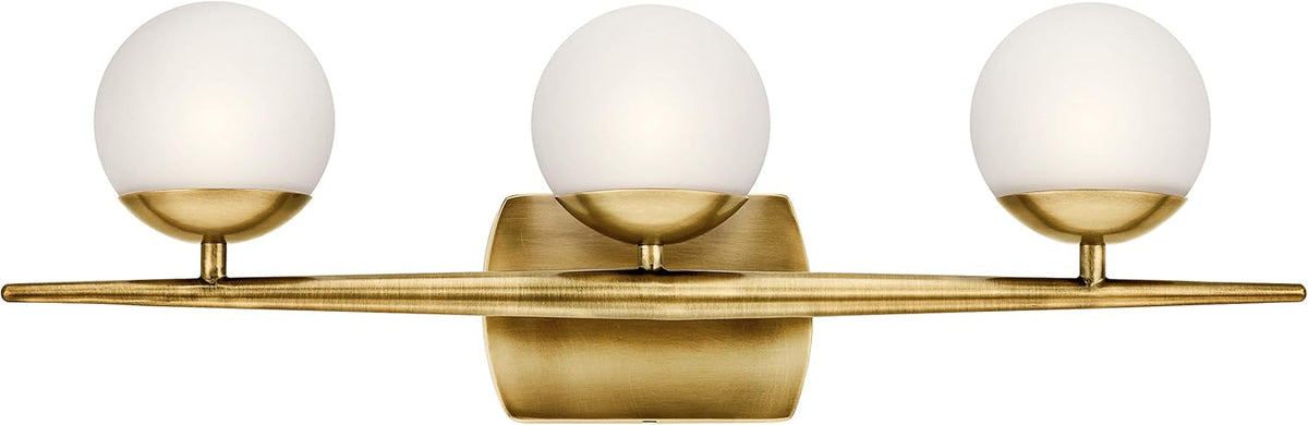 3 Light Halogen Vanity Light with Satin Etched Cased Opal Glass Chrome A55306