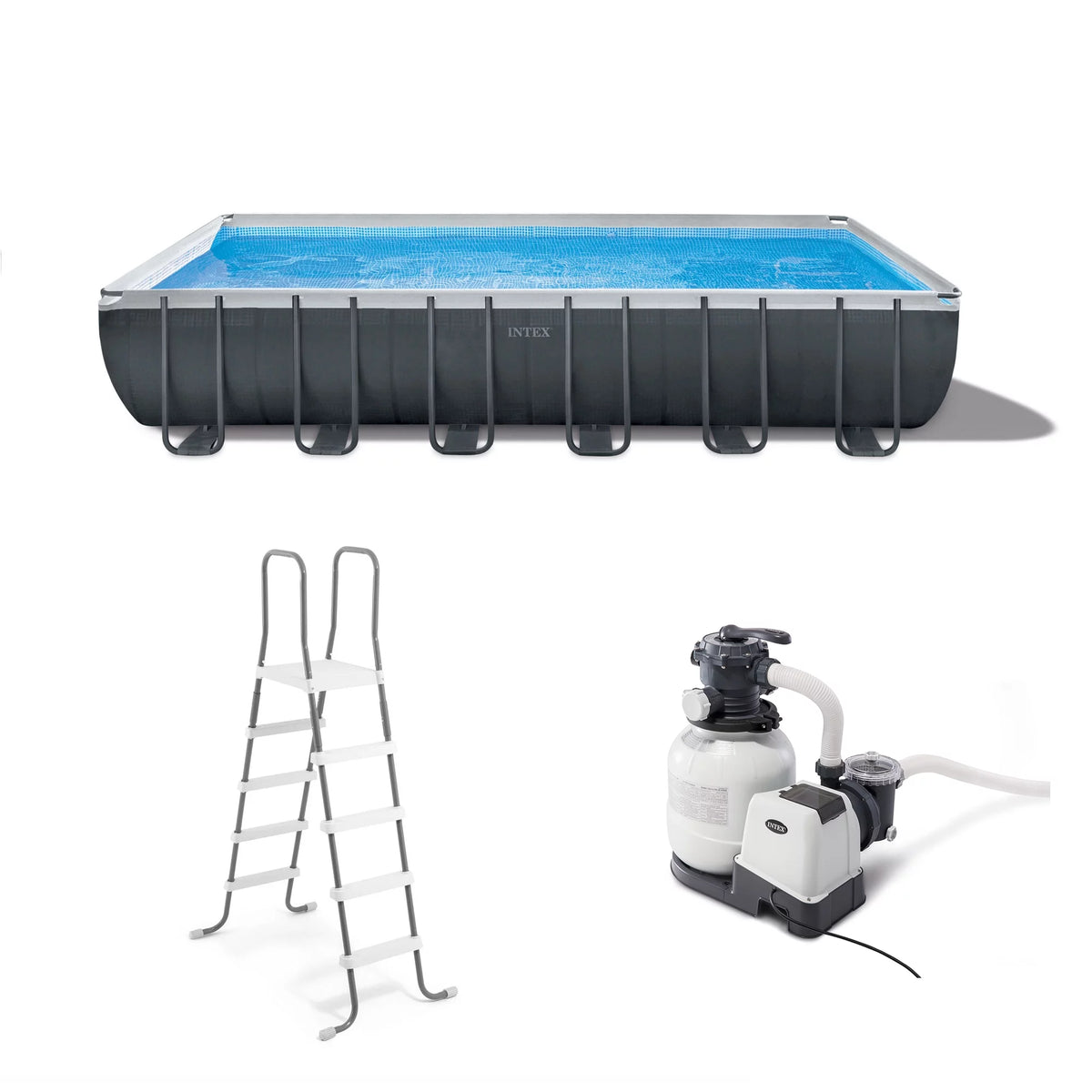 24' x 12' x 52 Rectangular Frame Swimming Pool with Pump B2055