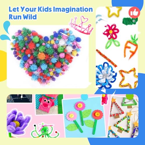 1000+ PCS Toddler DIY Craft Art Supply Set with 3 Layered Folding Storage Box Y8340