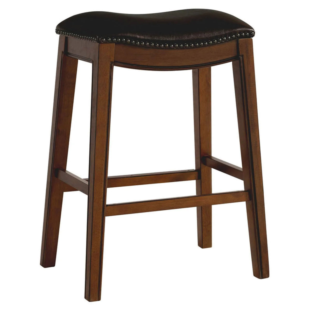 Brown Backless Bar Stool Q437