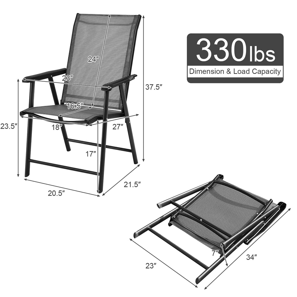 Set of 4 Outdoor Folding Chairs with Armrest D67417