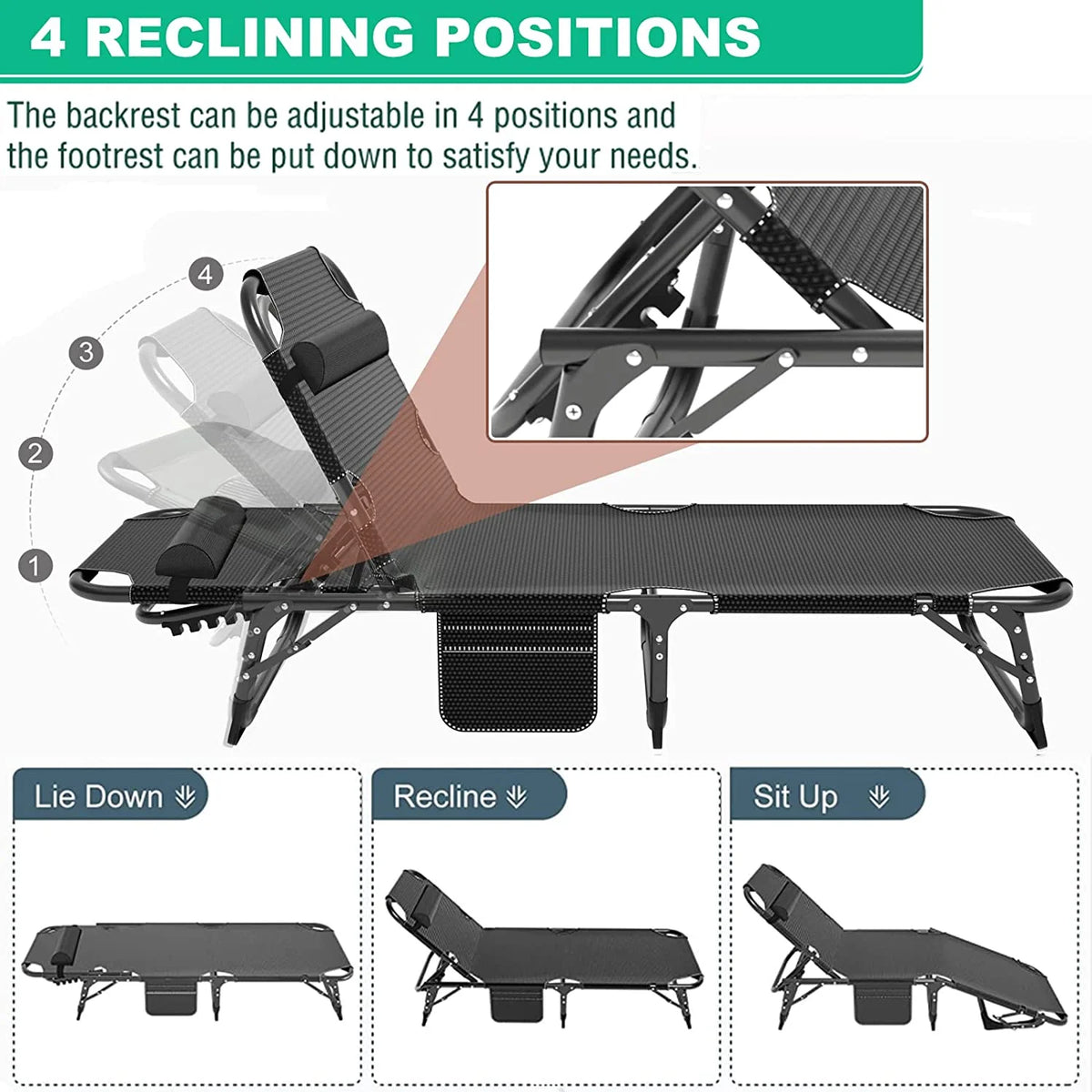 Folding Sleeping Cot with Mattress and Pillow M3627