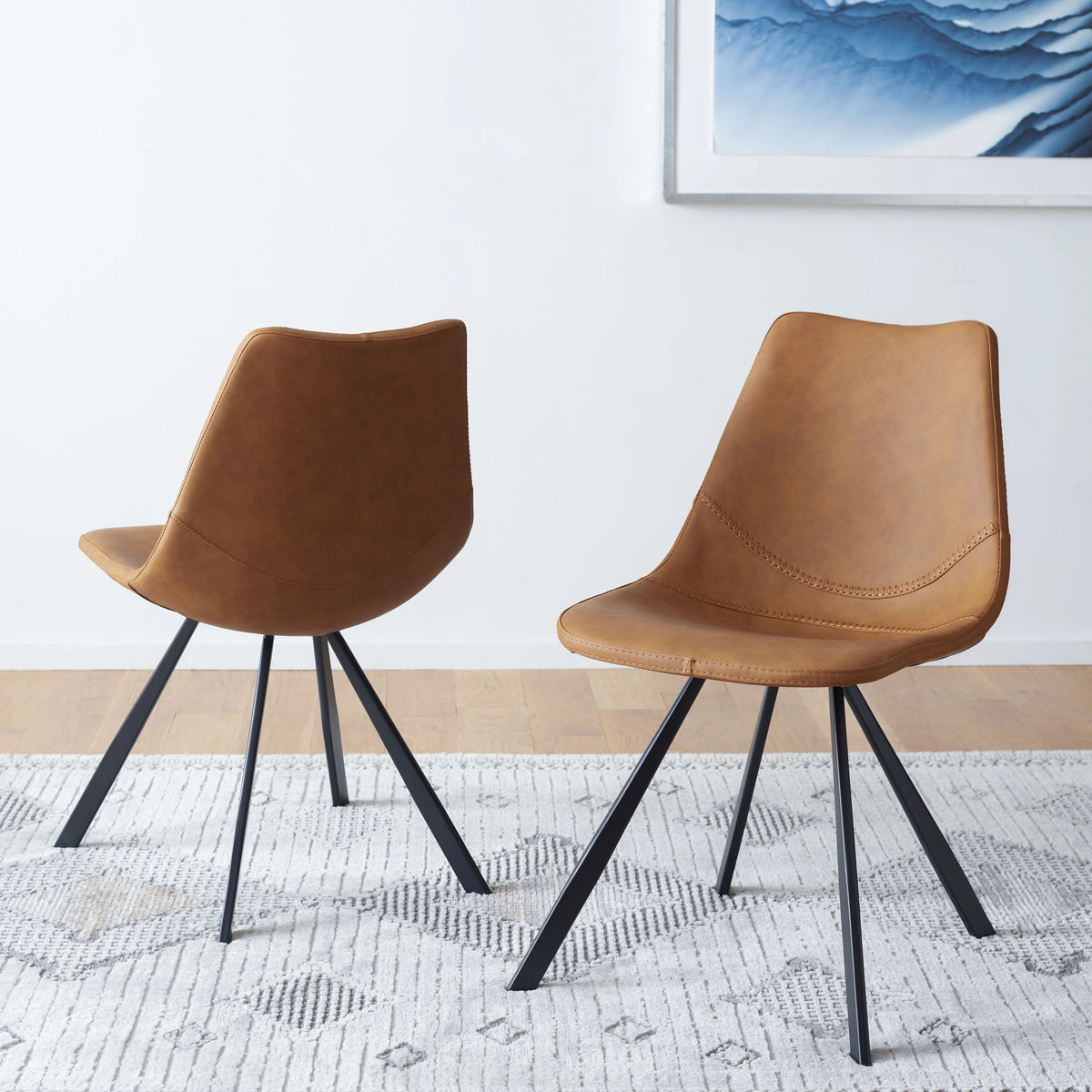 Cognac Tufted Dining Chair Set of 2 K959955