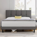 Full Size Bed Frame with Upholstered Headboard and Wooden Slats L58784