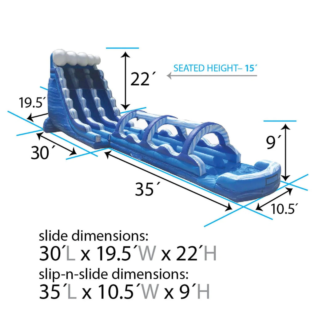 65' Commercial Inflatable Water Slide with Blower H48362