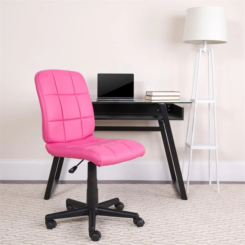 Pink Quilted Office Swivel Chair C24184