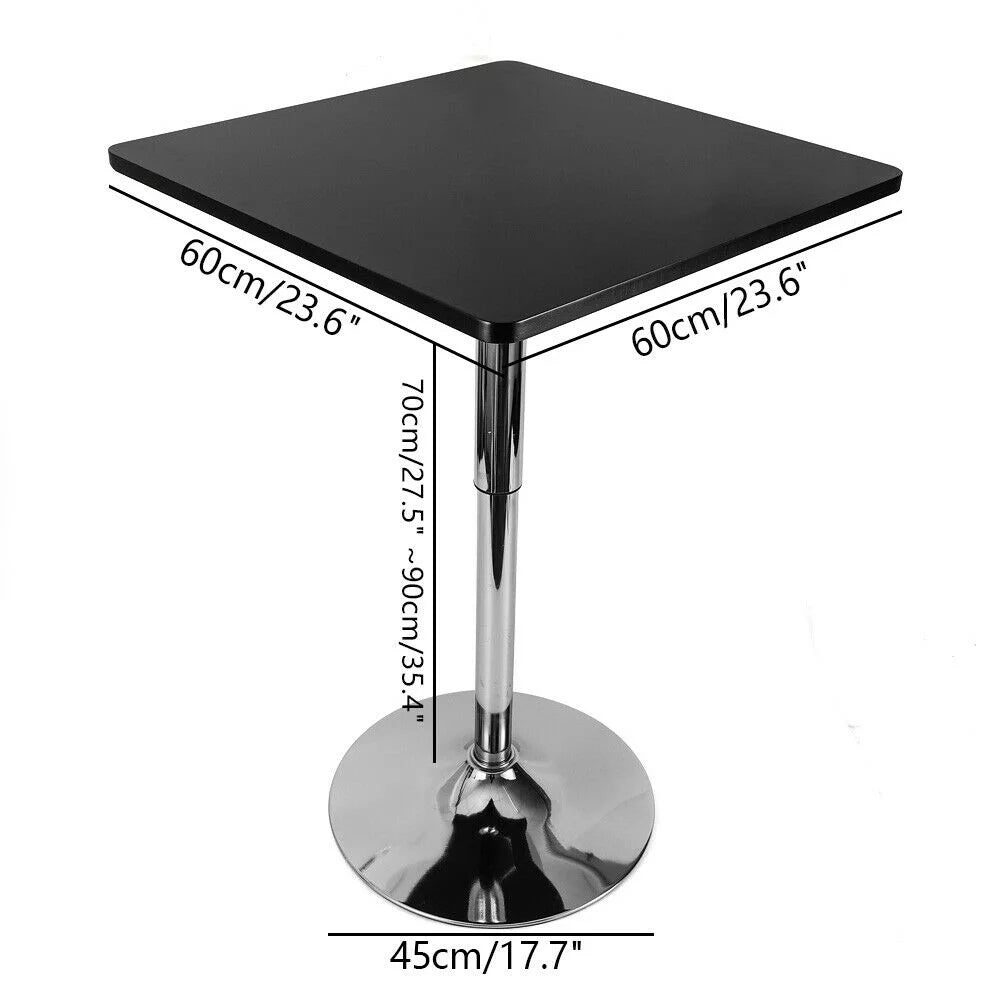 Adjustable Height 360 Rotatable Square Bar Table Black T806