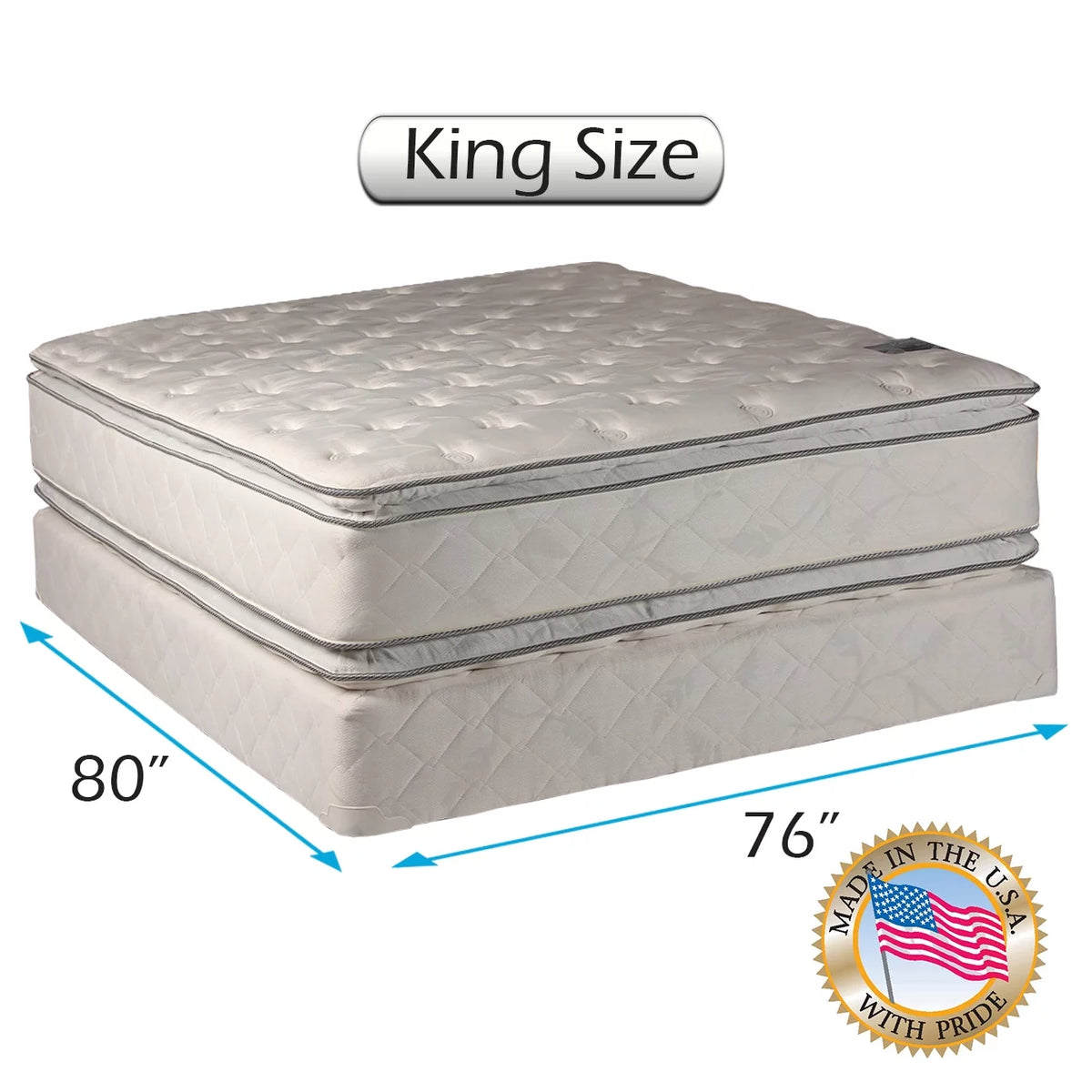 King PillowTop Medium Soft 2-Sided Mattress Set with Mattress Protector I463929