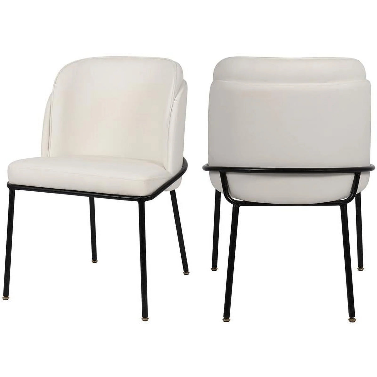 White Vegan Leather Dining Chair Y92120