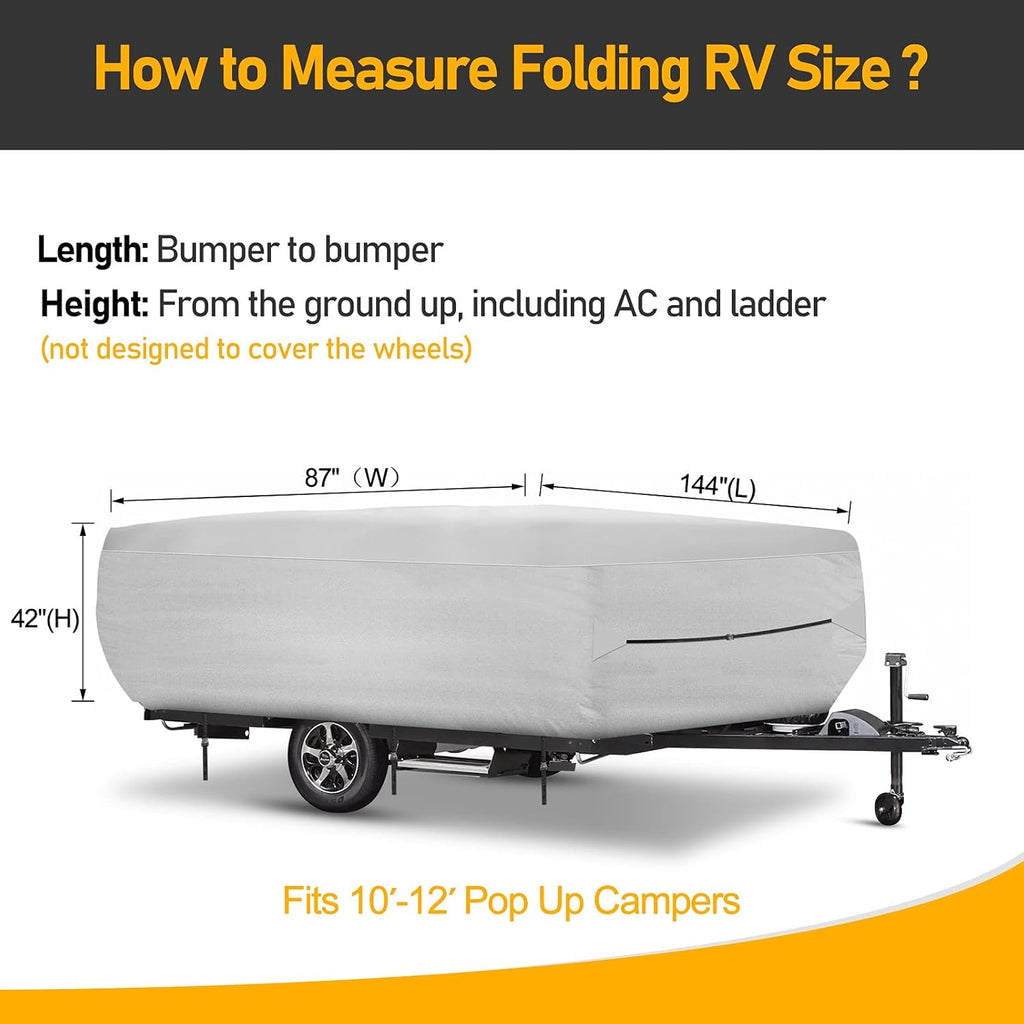520D Oxford Fabric Pop Up Camper Cover Fits 10' - 12' RV W99679