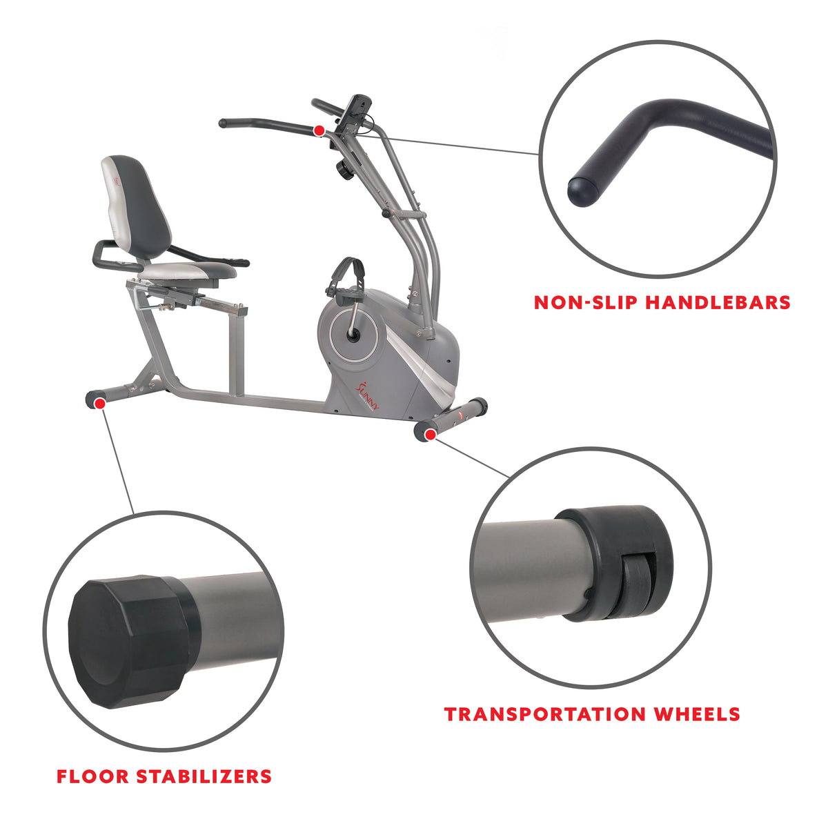 Magnetic Recumbent Bike with Arm Exercisers B707