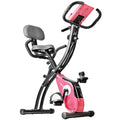 Folding Upright Exercise Bike Stationary Cycling Bike up to 441 lbs Black Z519