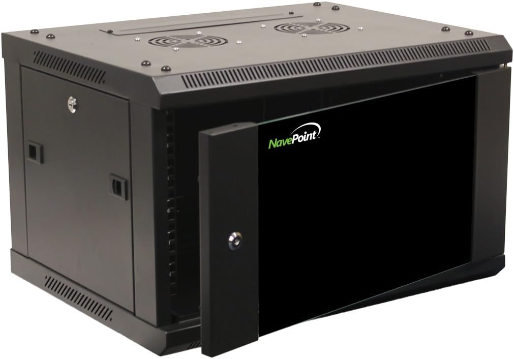 6U Wall Mount Network Server Cabinet Rack Enclosure Glass Door Lock D48799