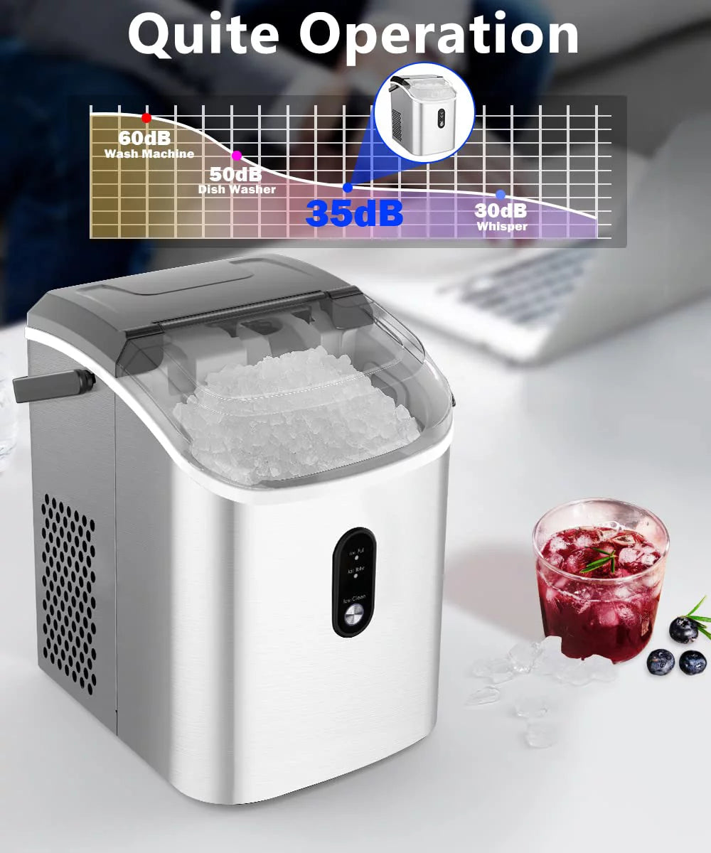 Countertop Nugget Ice Maker 33lbs/Day Self-Cleaning Q711