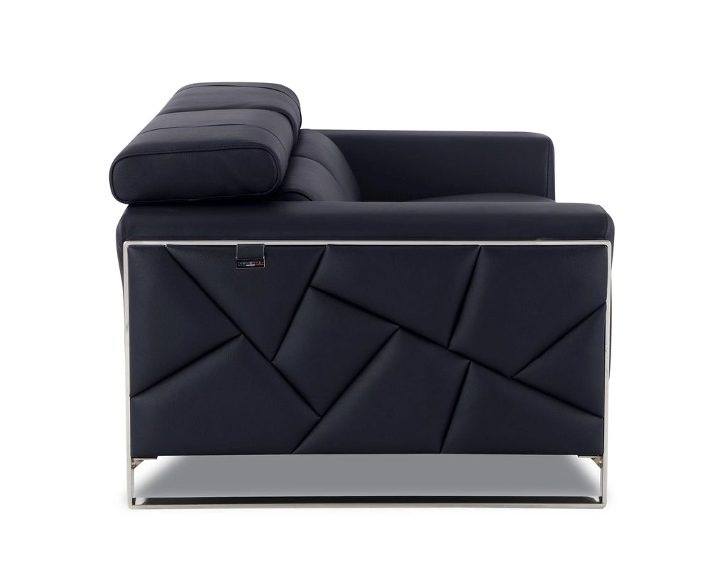 Black Genuine Italian Leather Loveseat Z379979
