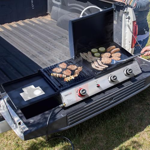 3-Burner Portable Propane Gas Griddle with Side Burner G4032