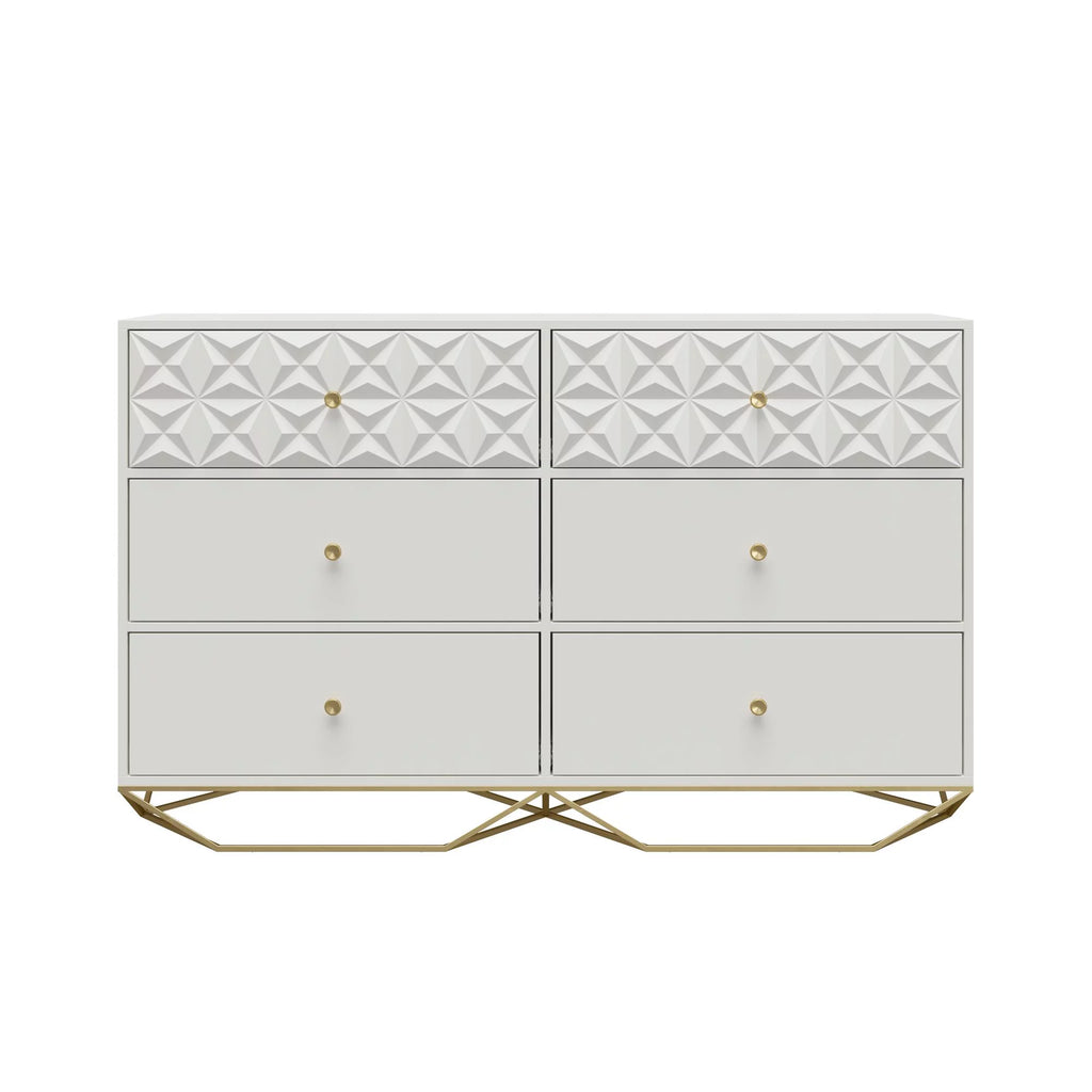 White 6 Drawer Dresser H517226