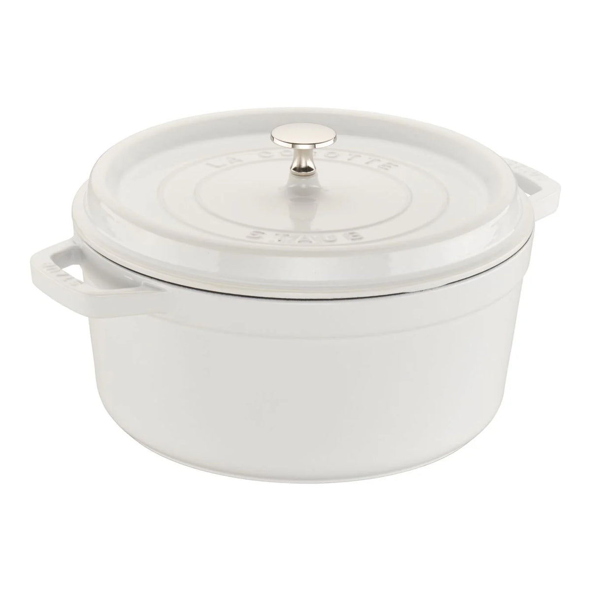 5.5 Qt Cast Iron Round Dutch Oven in White D110