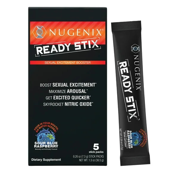 Men's Excitement Booster Supplement 5 Packets Powder Sour Blue Raspberry W99606