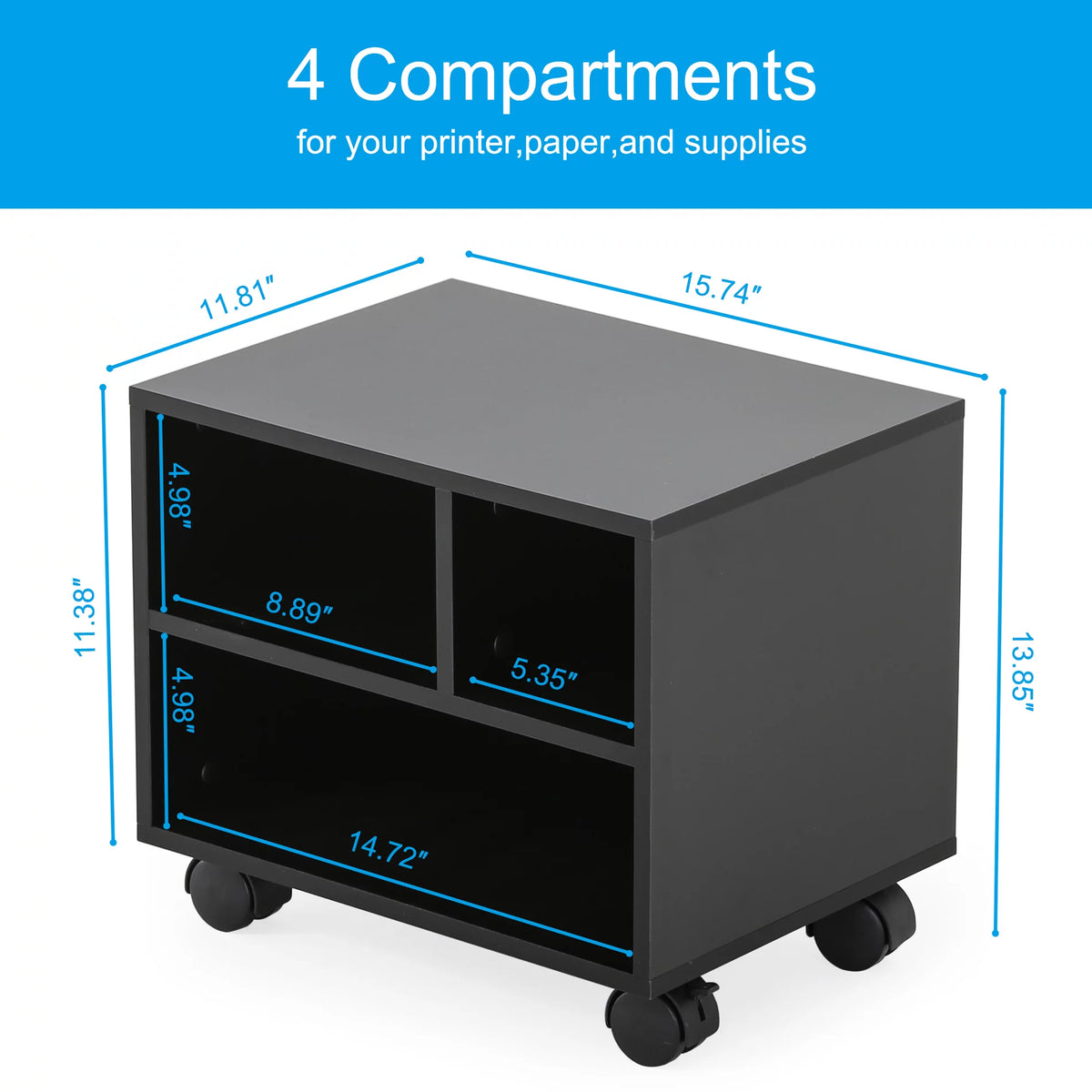 Under Desk Printer Stand Cart with Wheels X416