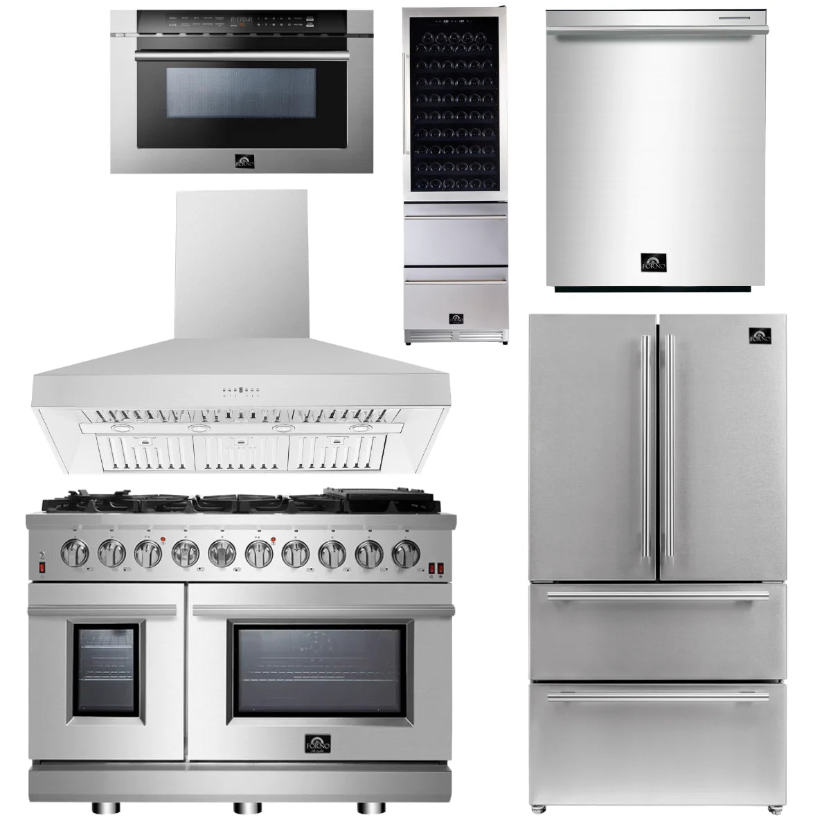 48 Gas Range, Range Hood, 36 Refrigerator, Dishwasher, Microwave Drawer, Wine Cooler I6129
