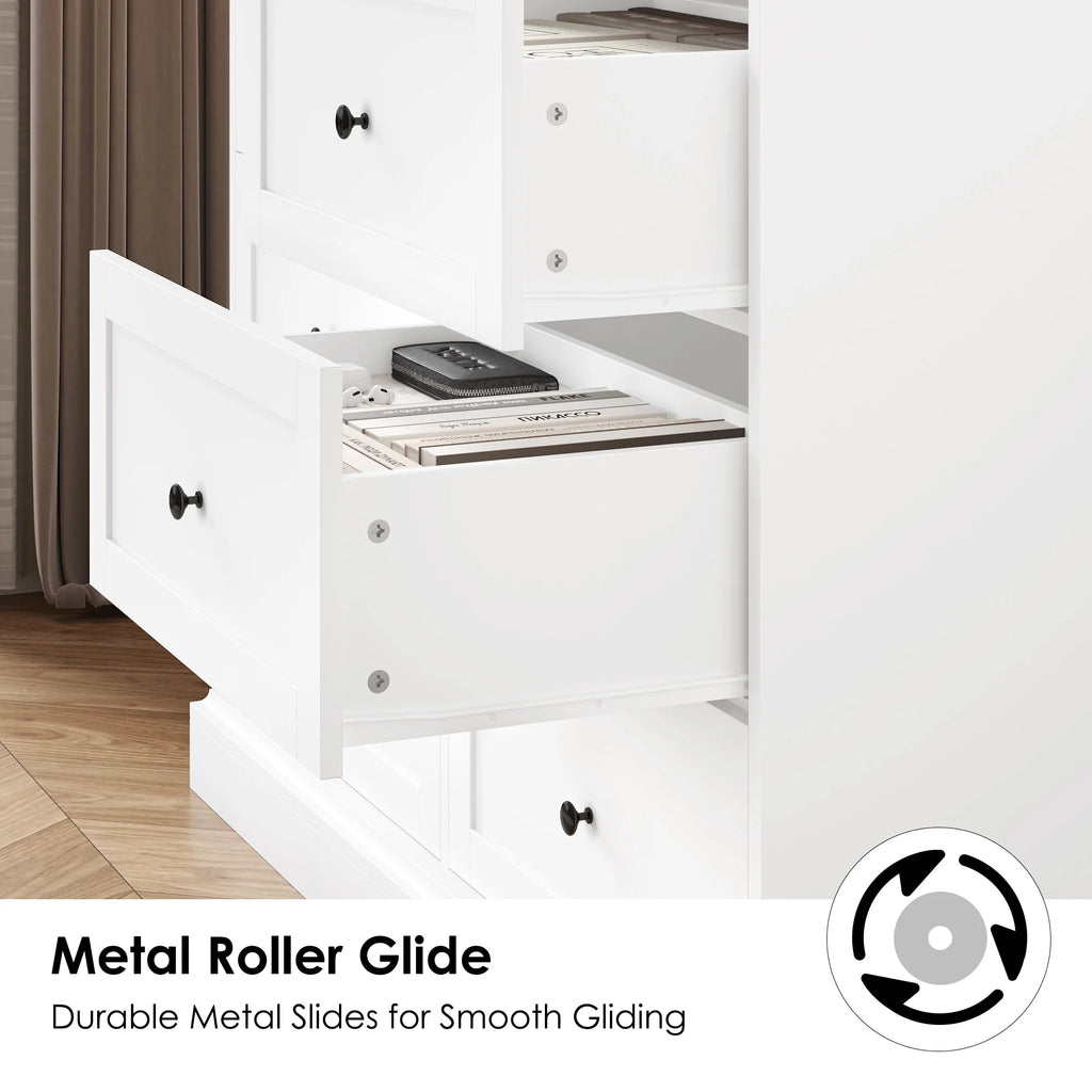 White 6 Drawer Wood Dresser J71492