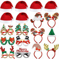 Christmas Glasses and Holiday Headbands 18PCS Set D497052