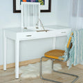 White Rectangle Writing Desk with Drawer Q473107