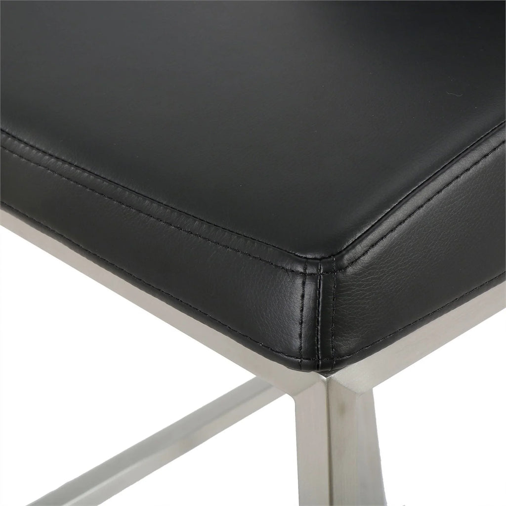 Black Leather Barstool Set of 2 O5218